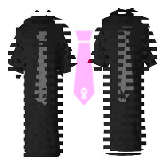 Pink Ribbon Tie Breast Cancer Awareness T-Shirt | Mazezy