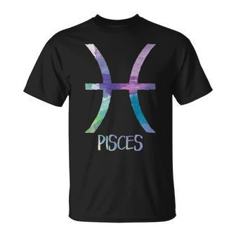 Pisces Zodiac Symbol Astrology Fish Water Sign T-Shirt | Mazezy CA
