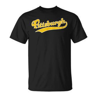 Pittsburgh | Vintage Look Pittsburgh Pride Unisex T-Shirt | Mazezy