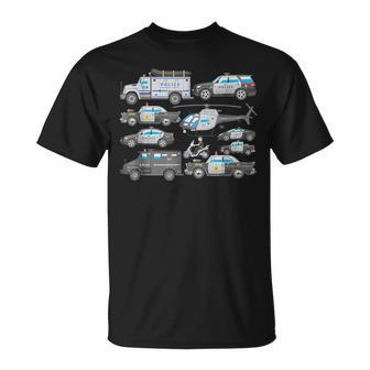 Police Car For Boys Cop Vehicles Toddler Swat Truck Unisex T-Shirt | Mazezy