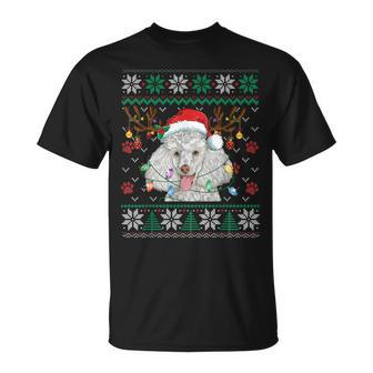 Poodle Christmas Santa Reindeer Ugly Sweater Dog Lover T-Shirt | Mazezy