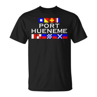 Port Hueneme Ventura County California Nautical Signal Flag T-Shirt | Mazezy
