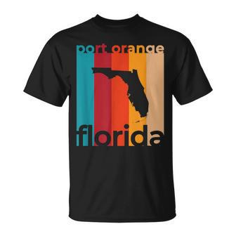 Port Orange Florida Retro Cutout Fl Souvenir T-Shirt | Mazezy