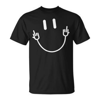 Power Socket Smile Middle Finger Hand Icon Meme Electrician Electrician Funny Gifts Unisex T-Shirt | Mazezy