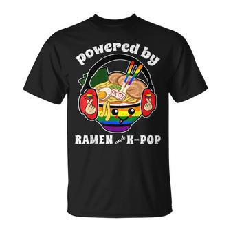 Powered By Ramen And Kpop Lgbt Gay Pride Ally Trans Lgbtq Unisex T-Shirt | Mazezy
