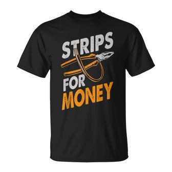 Powerline Electrical Dad Electricians Gift Strips For Money Unisex T-Shirt - Seseable