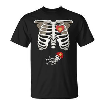 Pregnancy Skeleton Rib Firefighter Bump T-Shirt - Seseable