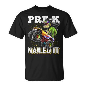 Prek Nailed It Dinosaur Monster Truck Graduation Cap Gift Unisex T-Shirt | Mazezy