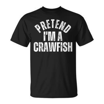 Pretend Im A Crawfish Funny Vintage Lazy Halloween Costume Halloween Funny Gifts Unisex T-Shirt | Mazezy