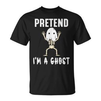Pretend I'm A Ghost Lazy Halloween Costume Party T-Shirt - Thegiftio UK