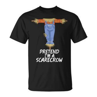 Pretend I'm A Scarecrow Lazy Halloween Costume T-Shirt - Thegiftio UK