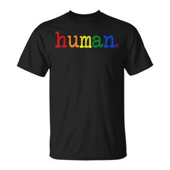 Pride Ally Human Lgbtq Equality Bi Bisexual Trans Queer Gay Unisex T-Shirt | Mazezy UK