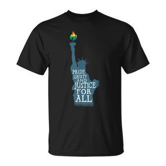 Pride Liberty And Justice For All Lgbt Pride Unisex T-Shirt | Mazezy
