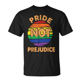 Pride Not Prejudice Lgbt Gay Pride Retro Vintage Unisex T-Shirt | Mazezy