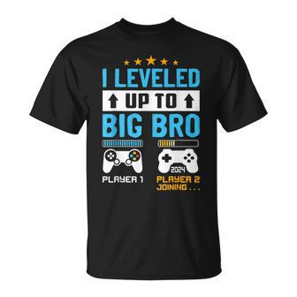Promoted To Big Bro 2024 Leveled Up To Big Brother Est 2024 T-Shirt - Thegiftio UK