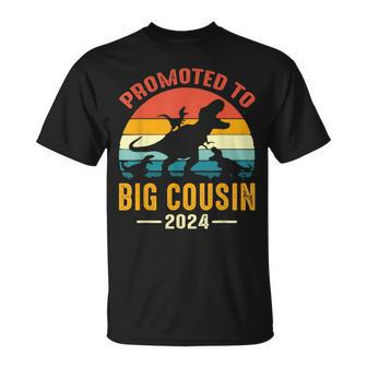 Promoted To Big Cousin 2024 Dinosaur T-Rex T-Shirt - Monsterry AU