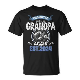 Promoted To Grandpa Again Pregnancy Announcement 2024 T-Shirt - Monsterry DE