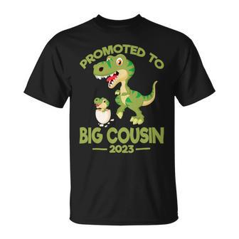 Promoted To Big Cousin Dinosaur Trex Boys Unisex T-Shirt - Monsterry