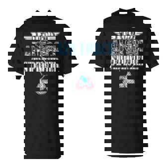 Proud Air Force Stepbrother Us Flag Dog Tags Wings Military Unisex T-Shirt | Mazezy