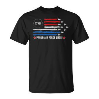 Proud Air Force Uncle 4Th Of July 1776 American Usa Flag Unisex T-Shirt | Mazezy