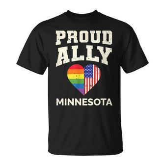 Proud Ally Gay Pride Flag Gender Equality Minnesota Unisex T-Shirt | Mazezy