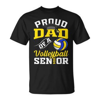 Proud Dad Of A Volleyball Senior 2024 Dad Graduation T-Shirt - Seseable