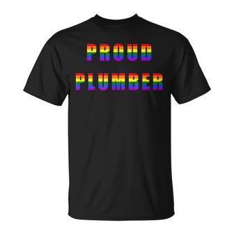 Proud Plumber Pride Profession Lgbtq Design Unisex T-Shirt | Mazezy