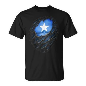 Proud Somali Roots Heritage Torn Ripped Somalia Flag T-Shirt | Mazezy DE