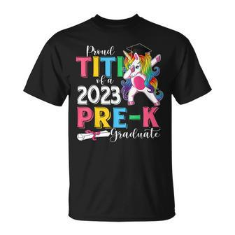 Proud Titi Of A 2023 Prek Graduate Dabbing Unicorn Unisex T-Shirt | Mazezy AU
