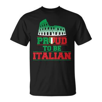 Proud To Be Italian - Italia Design - Italy Flag Unisex T-Shirt | Mazezy