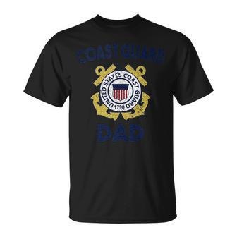Proud Us Coast Guard Dad Military Pride Gift For Mens Pride Month Funny Designs Funny Gifts Unisex T-Shirt