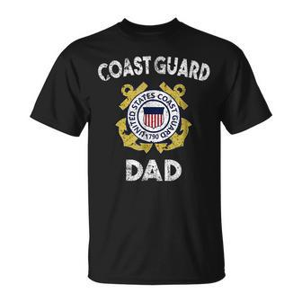 Proud Us Coast Guard Dad  Military Pride T Pride Month Funny Designs Funny Gifts Unisex T-Shirt