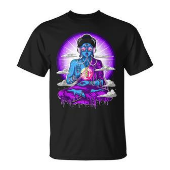 Psychedelic Buddha Zen Yoga Meditation Psytrance Festival T-Shirt | Mazezy