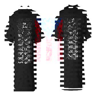 Pueblos En La Bandera De Puerto Rico Cities Of Puerto Rico T-Shirt | Mazezy