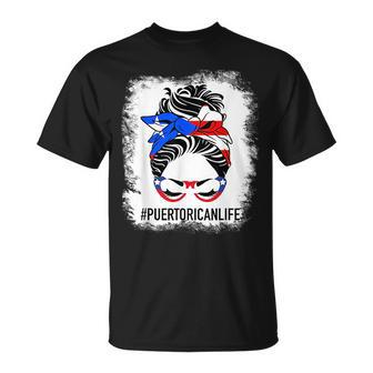 Puerto Rico Flag Pride Messy Bun Puerto Rican Unisex T-Shirt - Seseable