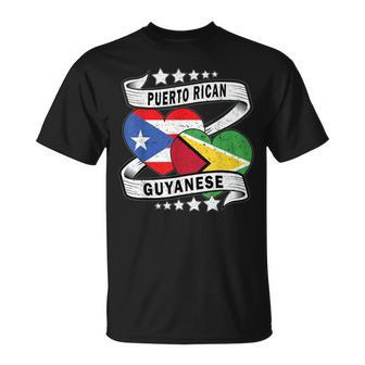Puerto Rico And Guyana Puerto Rican And Guyanese Flag T-Shirt | Mazezy