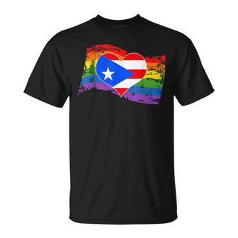 Puerto Rico Rican Gay Pride Flag T Lgbt Distressed Unisex T-Shirt | Mazezy