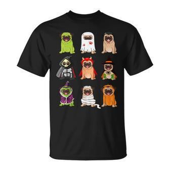 Pug Collection Happy Pug-O-Ween Halloween Spooky Costume T-Shirt - Thegiftio UK