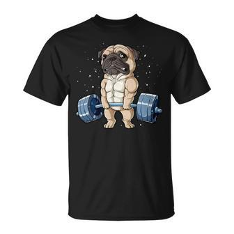 Pug Weightlifting - Mens Standard Unisex T-Shirt - Monsterry UK