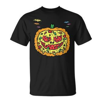 Pumpkin Pizza Hallowen Costume Scary Jack O Lantern Foodie T-Shirt - Thegiftio UK