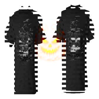 Pumpkin Scary Spooky Halloween Costume For Woman Adults T-Shirt | Mazezy