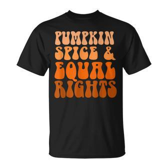 Pumpkin Spice And Equal Rights Feminist Halloween 70S Hippie Halloween T-Shirt | Mazezy