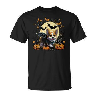 Pumpkin Welsh Corgi Costume On Welsh Corgi Halloween T-Shirt - Seseable
