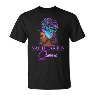Purple Sagittarius Queen African American November December T-Shirt | Mazezy AU