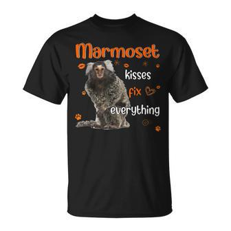 Pygmy Marmoset Kisses Fix Everything Heart Unisex T-Shirt | Mazezy