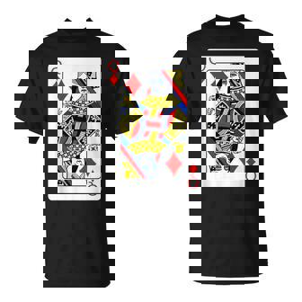 Queen Of Diamonds Playing Card Group Costume Poker Player T-Shirt | Mazezy