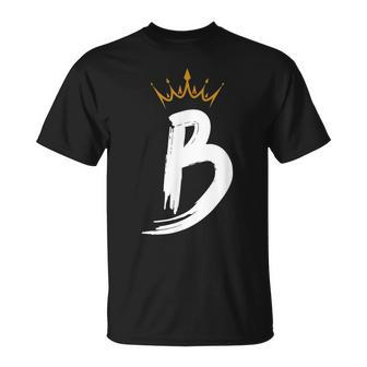 Queen King Letter B Favorite Letter With Crown Alphabet T-Shirt - Monsterry UK