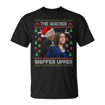 The Quicker Sniffer Upper Anti Biden Ugly Christmas Sweater T-Shirt | Mazezy UK
