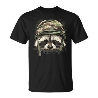 Raccoon Soldier Veteran Army Raccoon American Animal Lover 628 Unisex T-Shirt - Monsterry