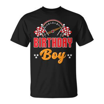 Race Car Birthday Party Matching Family Birthday Boy T-Shirt - Seseable